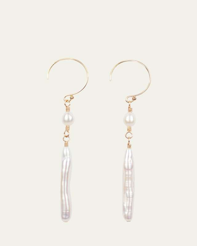 Stick Earrings with Pearls